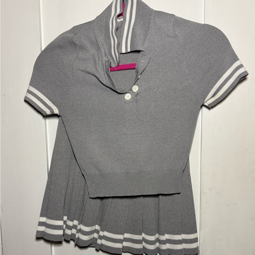 Coord Preppy Collared Top With Matching Pleated S… - image 4